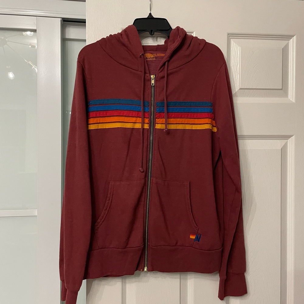 Aviator Nation, Large hooded zip up sweatshirt